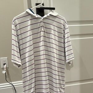 Striped White and Purple Men's Shirt